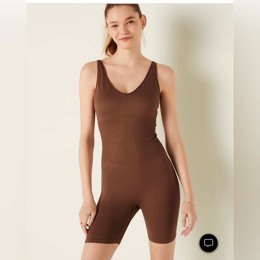 Pink 6" SEAMLESS WORKOUT ONESIE brown in Small
